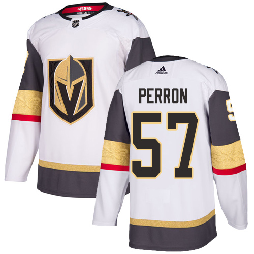 Adidas Men Vegas Golden Knights 57 David Perron White Road Authentic Stitched NHL Jersey